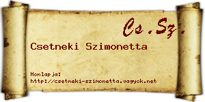 Csetneki Szimonetta névjegykártya